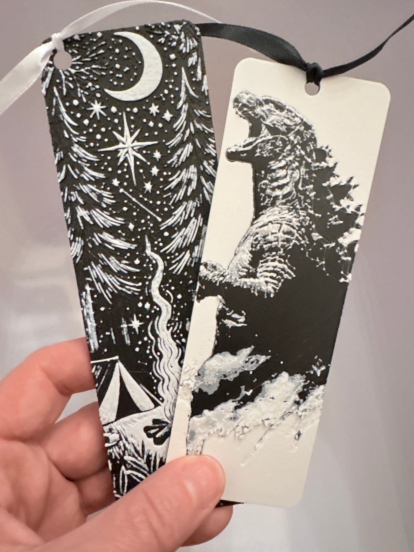 3D Printed Camping Night Sky Bookmark with Ribbon