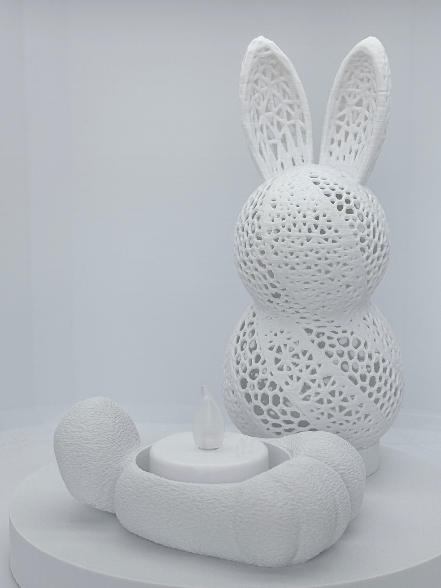 3D Printed Voronoi Lace Bunny Tea Light Holder