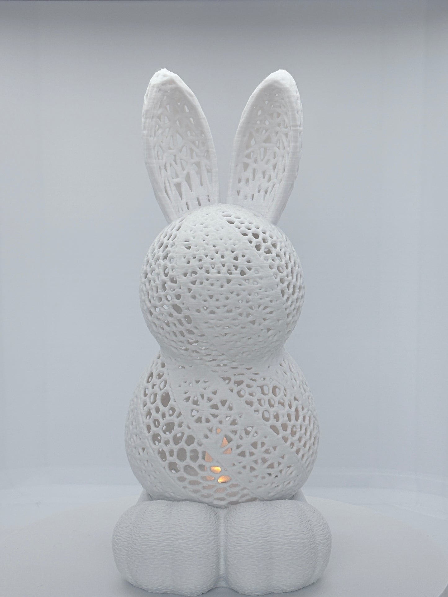 3D Printed Voronoi Lace Bunny Tea Light Holder