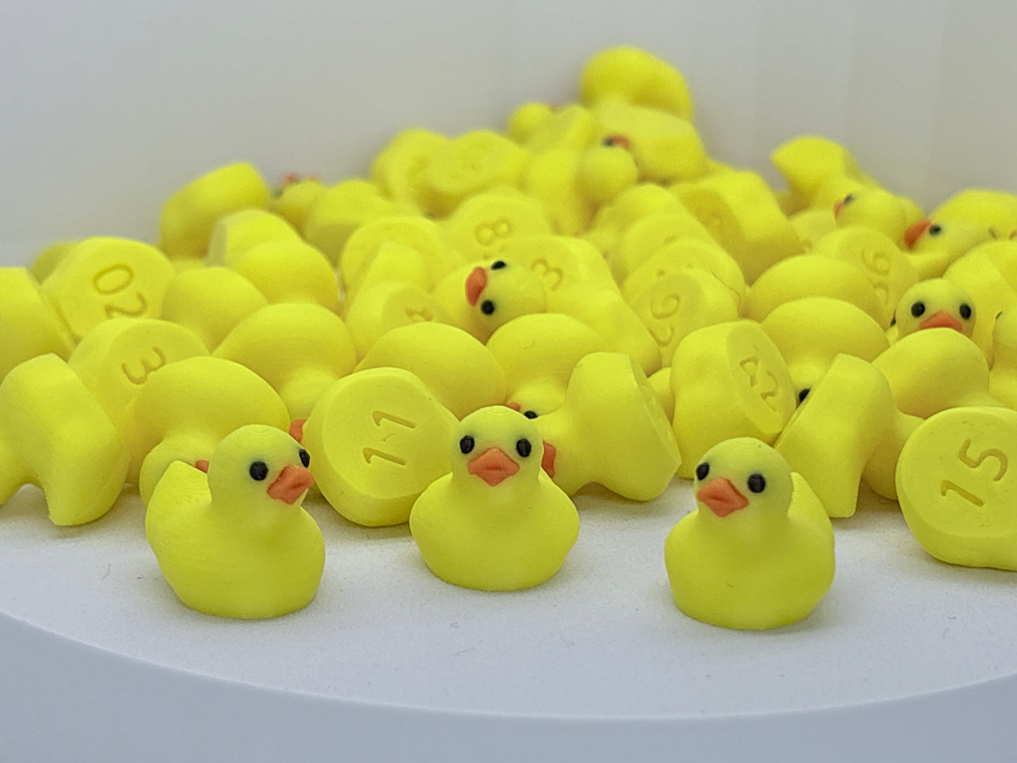 3D Printed Mini Numbered Rubber Ducks