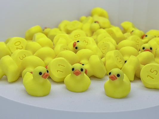 3D Printed Mini Numbered Rubber Ducks