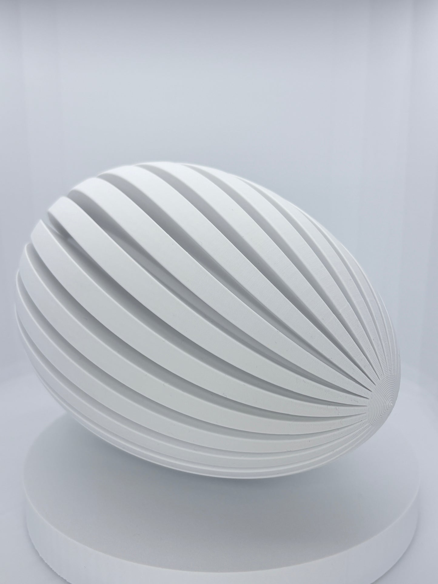 3D Printed Sculptural Ribbed Egg