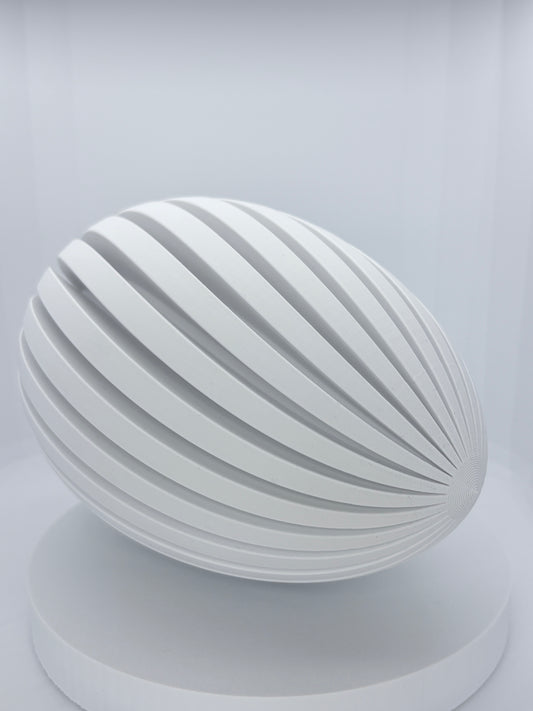 3D Printed Sculptural Ribbed Egg