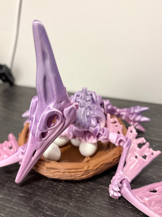 3D Printed Pterosaur Nesting Figure with Eggs