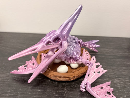 3D Printed Pterosaur Nesting Figure with Eggs