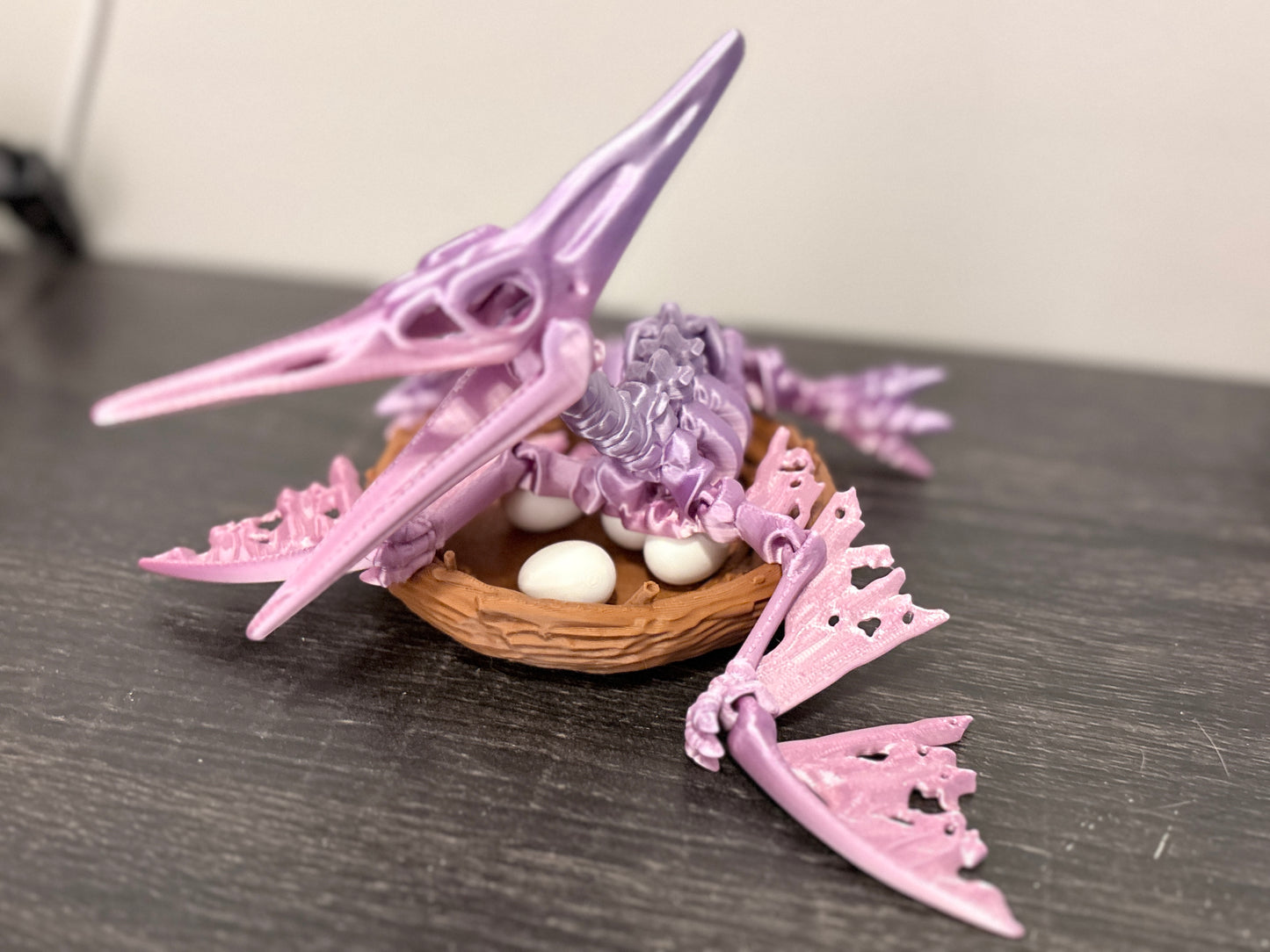 3D Printed Pterosaur Nesting Figure with Eggs
