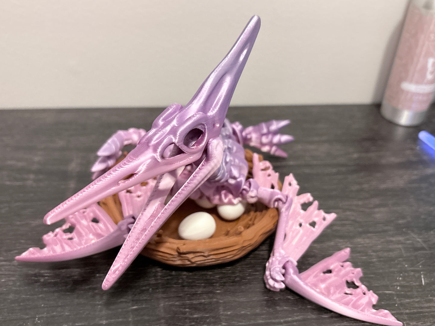 3D Printed Pterosaur Nesting Figure with Eggs
